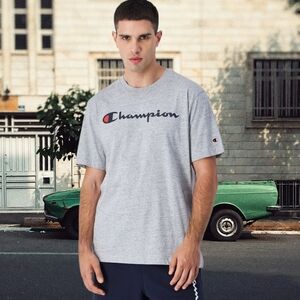 Champion Gray Short Sleeve Tee Athletic Style Size M